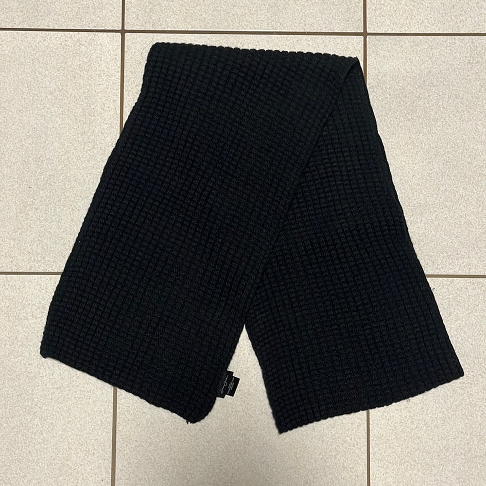 Vintage Sean John Oversized Scarf Black Waffle Pattern EUC